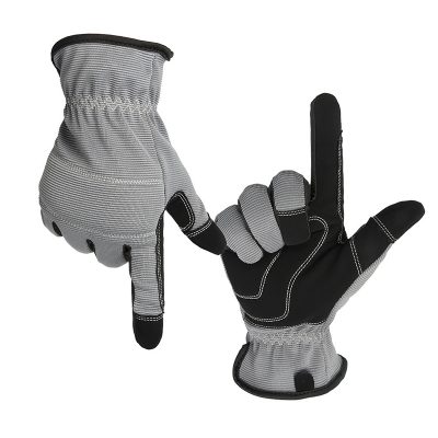 Breathable touchscreen synthetic work leather glove (1)