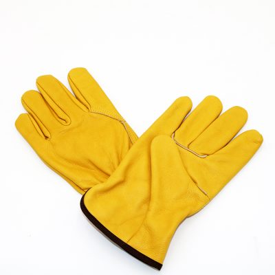 Climbing cowhide men work leather glove (3)