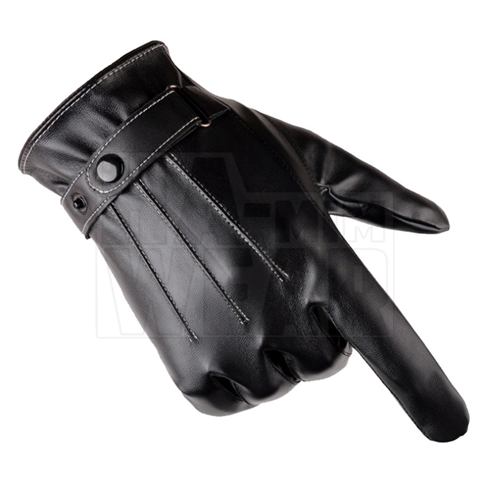Daily life fashion soft black men leather gloves
