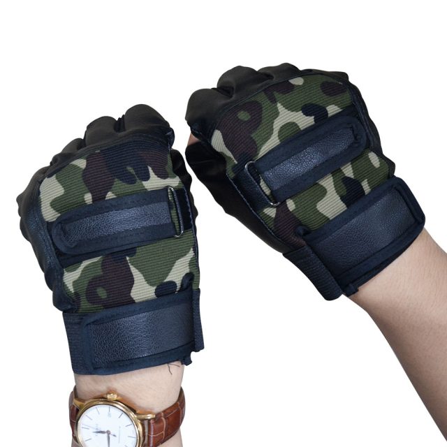 Factory supply fingerless sport leather gloves (4)