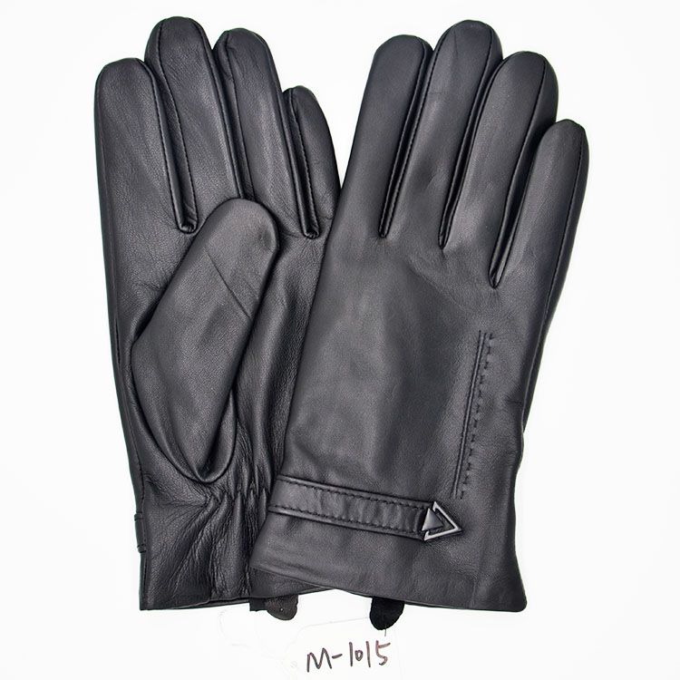 Genuine sheepskin winter men leather gloves