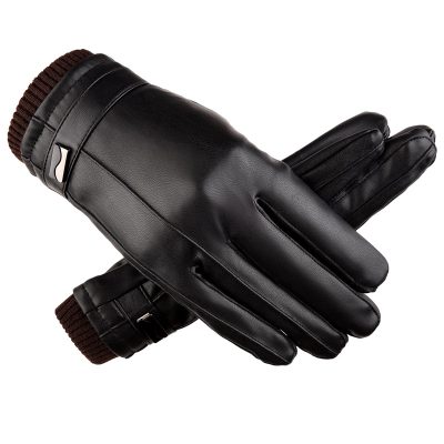 Waterproof windproof thickening men’s leather gloves (6)